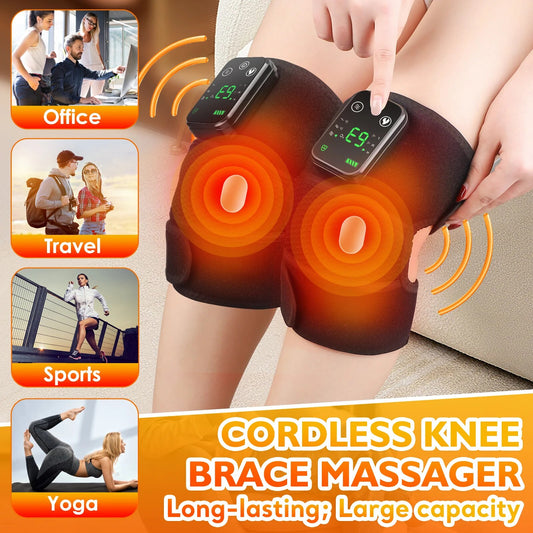 Electric Heating Knee Pads Vibration Massager Hot Compress Therapy Support Brace